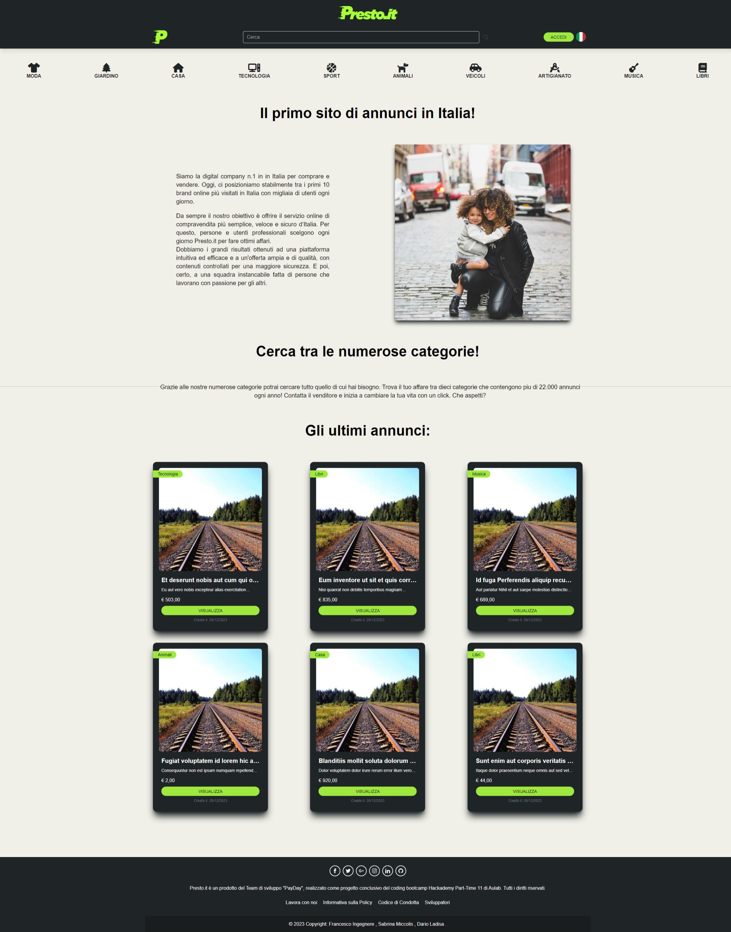 home page presto.it